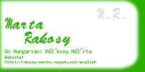 marta rakosy business card